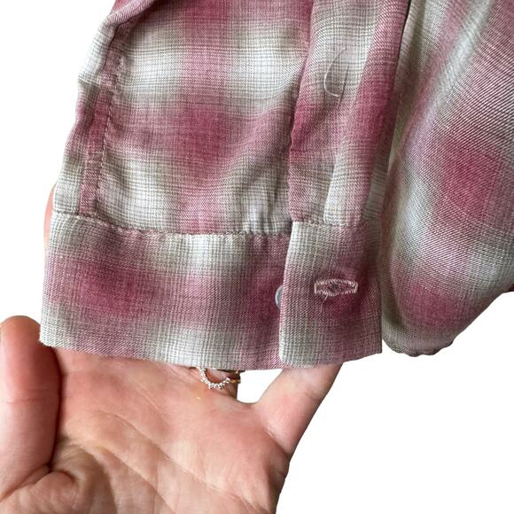 A SHIRT THING PENELOPE PLAID Ruffle Collar Long Sleeve Size Small - Picture 3 of 10